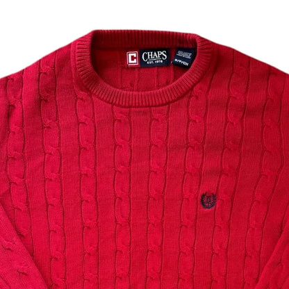 Small Chaps Red Cable Knit