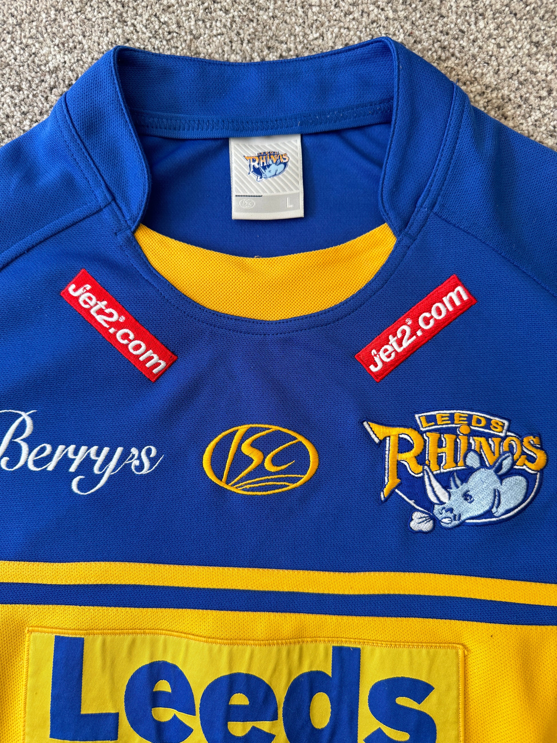 Large Leeds Rhinos Blue Rugby Shirt