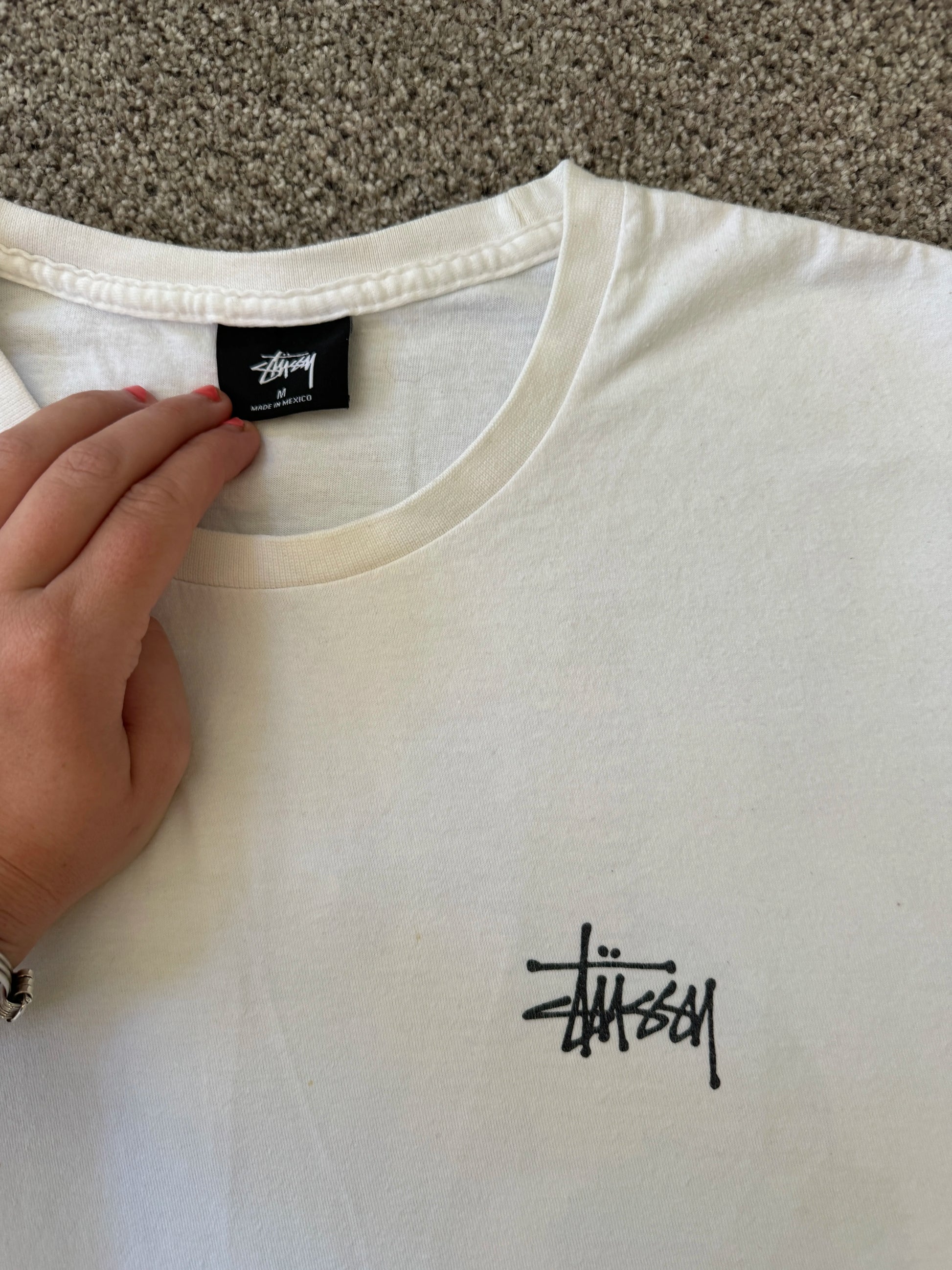 Medium Stussy White Graphic T-Shirt