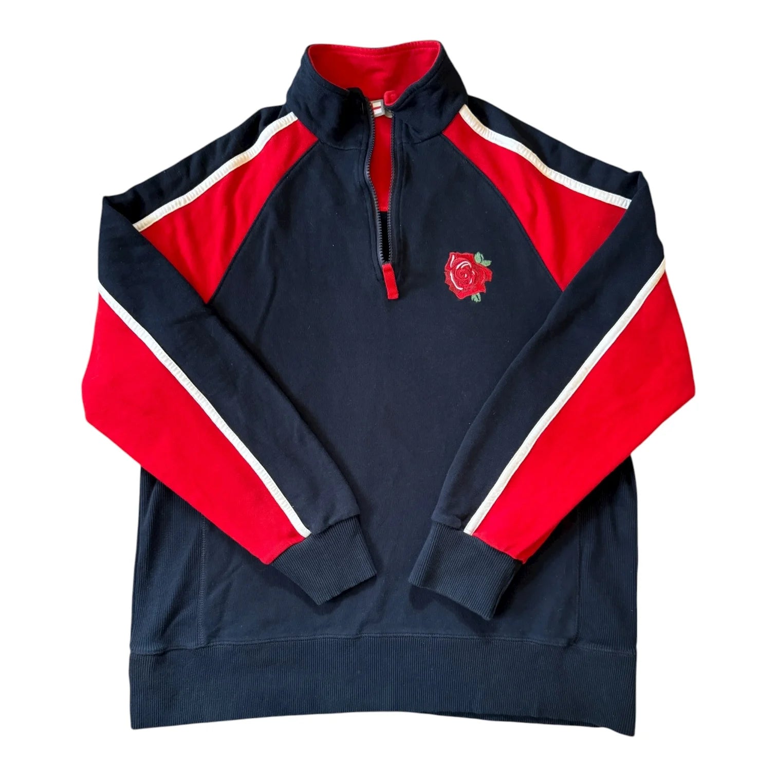 Medium Marks & Spencers Navy England Rugby 1/4 Zip Sweatshirt