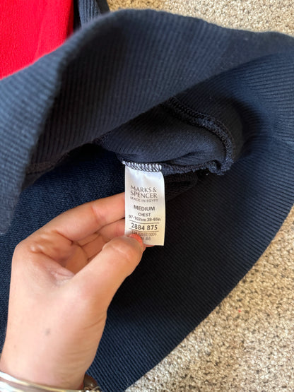 Medium Marks & Spencers Navy England Rugby 1/4 Zip Sweatshirt
