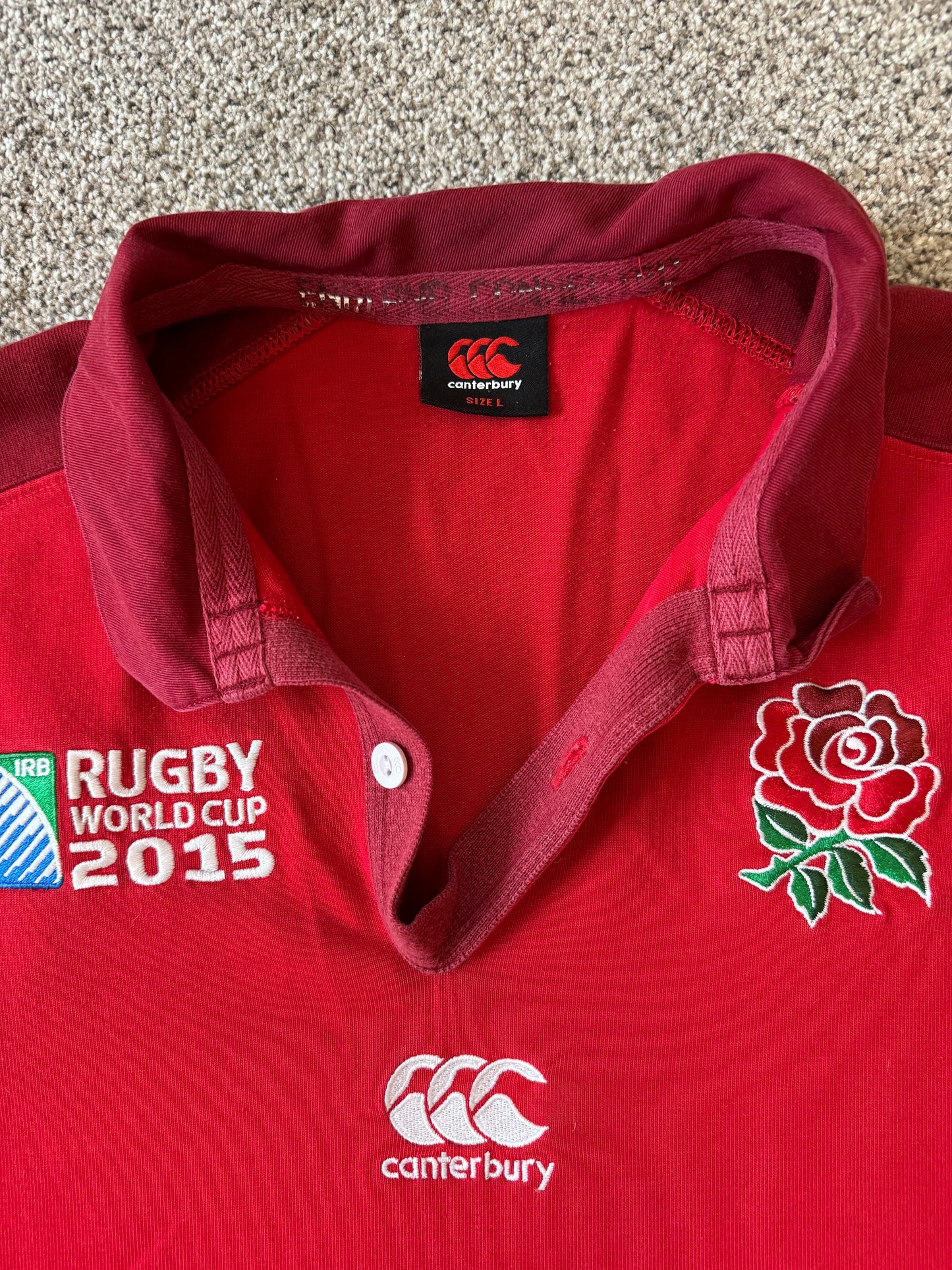 Large Canterbury Red England 2015 Rugby Shirt