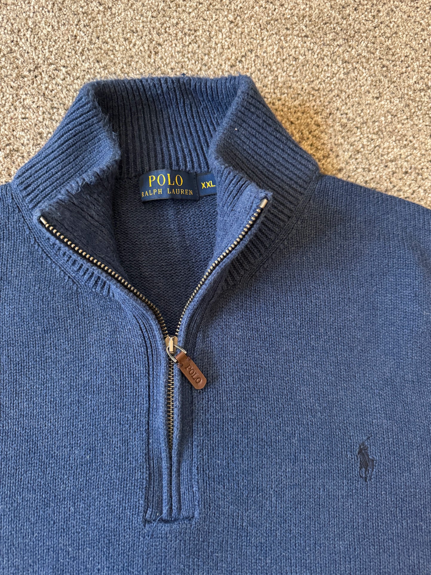 XXL Ralph Lauren Blue Knitted 1/4 Zip