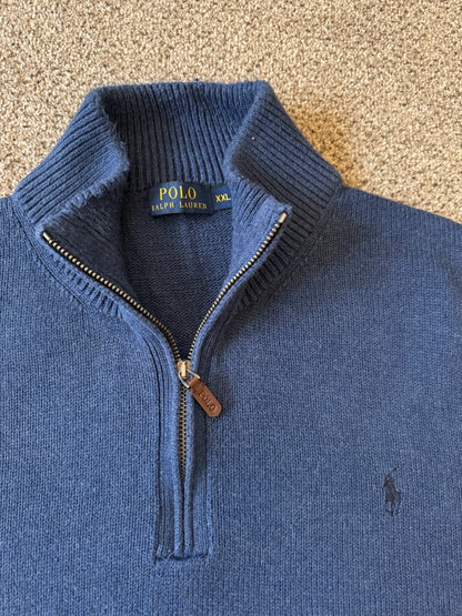 XXL Ralph Lauren Blue Knitted 1/4 Zip