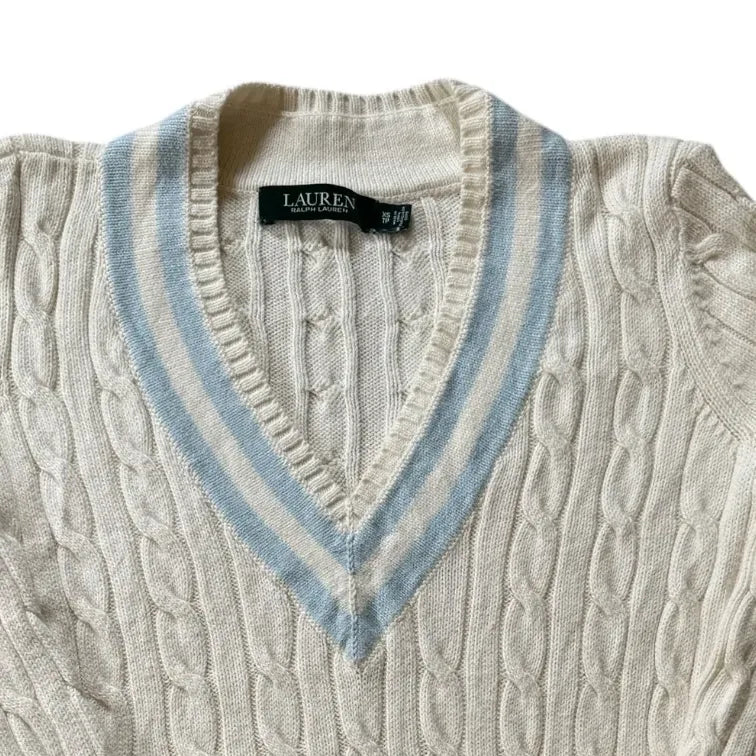 Women's Extra small Ralph Lauren White Cable Knit