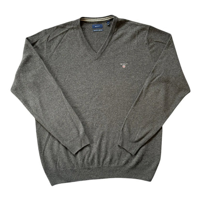 XXL Gant Grey Lambswool V-Neck Jumper