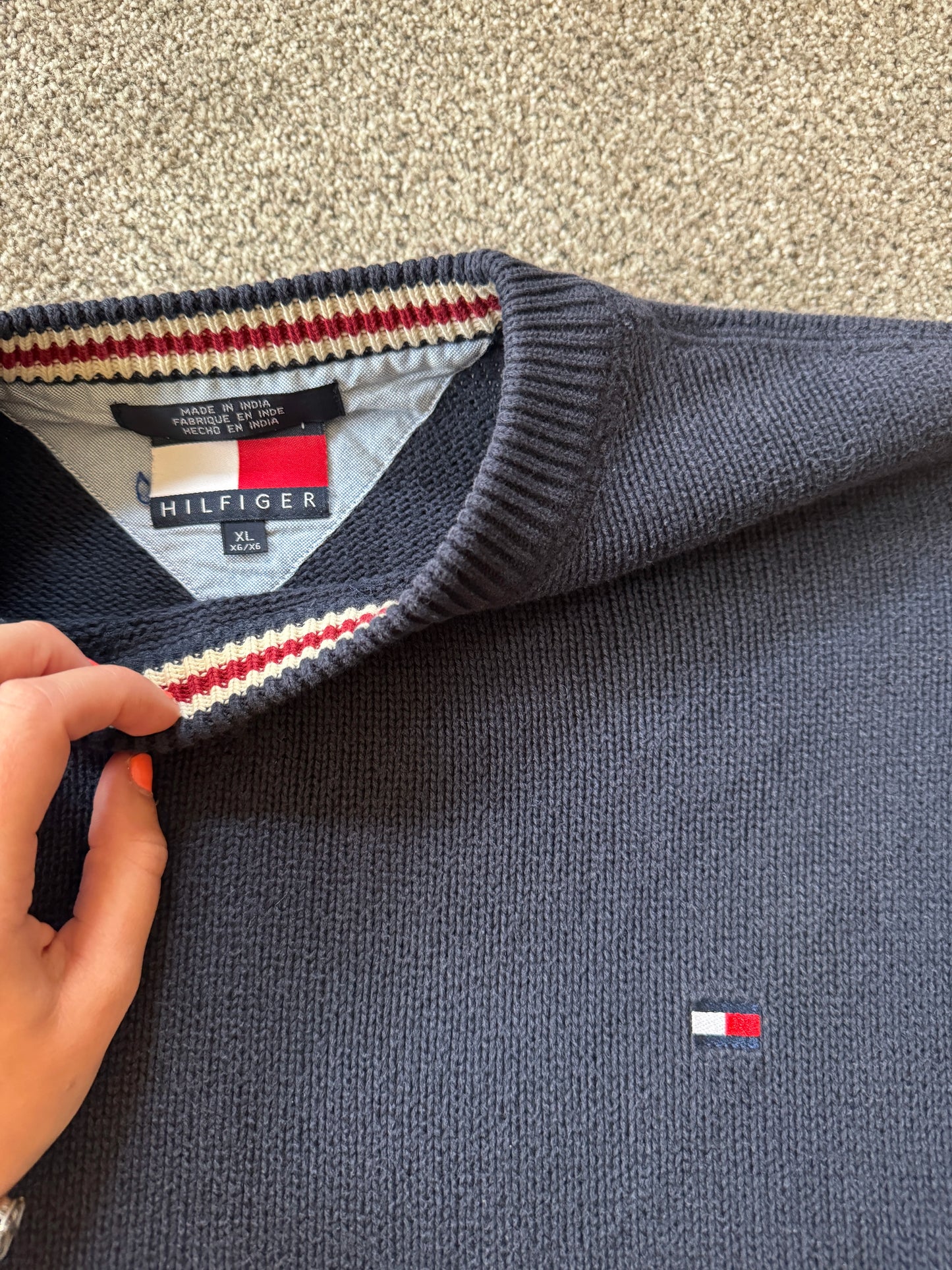 Extra large Tommy Hilfiger Blue Knitted Jumper