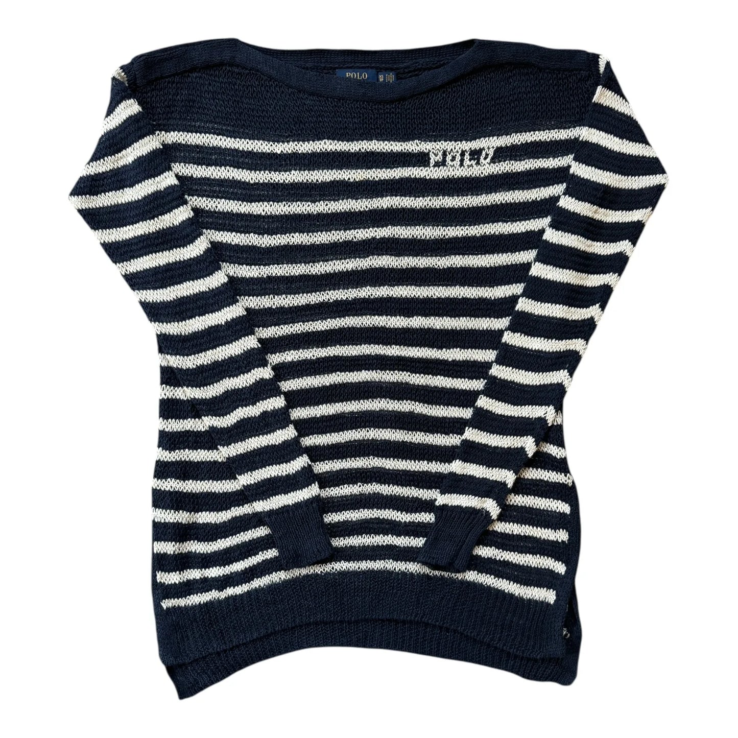 Women's Extra small Ralph Lauren Navy Linen Knitted Jumper