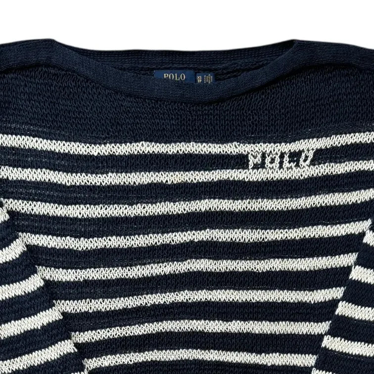Women's Extra small Ralph Lauren Navy Linen Knitted Jumper