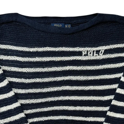 Women's Extra small Ralph Lauren Navy Linen Knitted Jumper