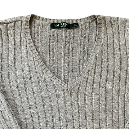 Women's Large Ralph Lauren Grey Cable Knit