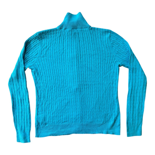 Women's Medium Ralph Lauren Blue Full Zip Cable Knit