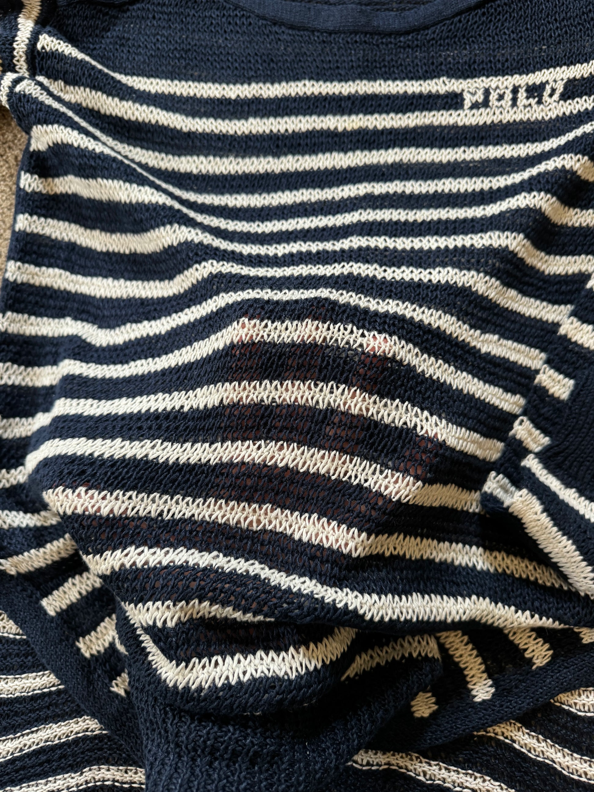 Women's Extra small Ralph Lauren Navy Linen Knitted Jumper