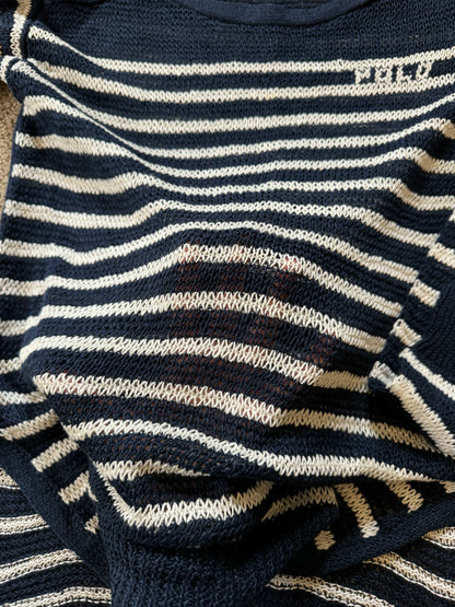 Women's Extra small Ralph Lauren Navy Linen Knitted Jumper