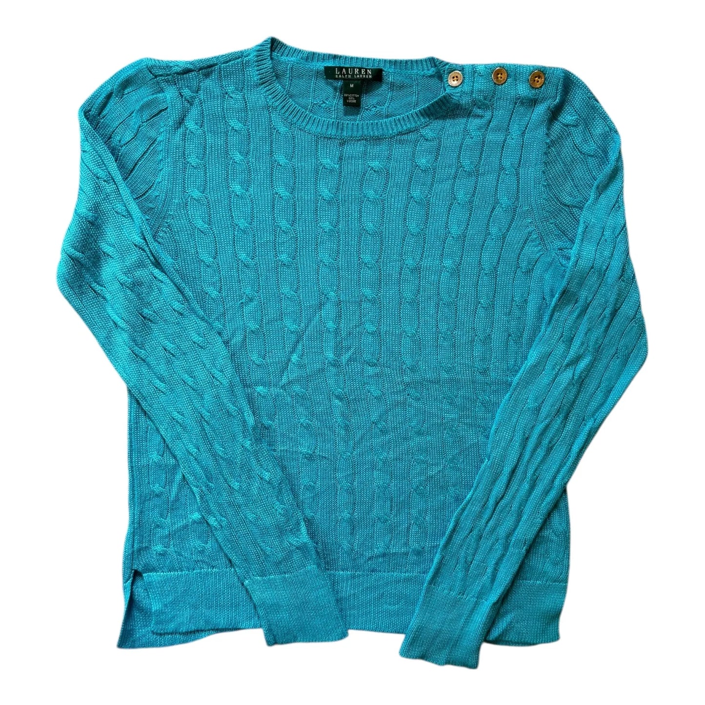 Women's Medium Ralph Lauren Blue Cable Knit