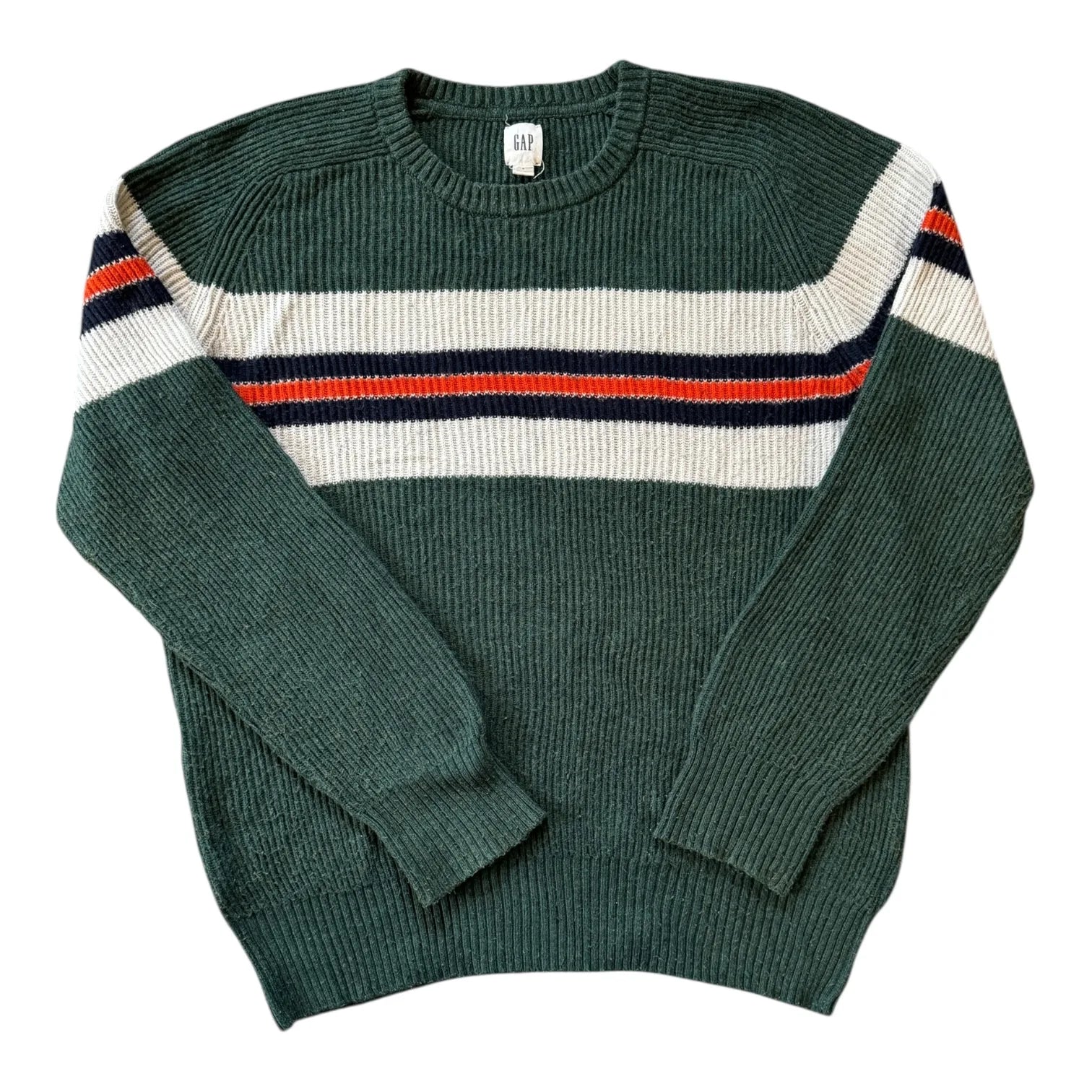 Large Gap Green Merino Wool/ Nylon Knitted Jumper