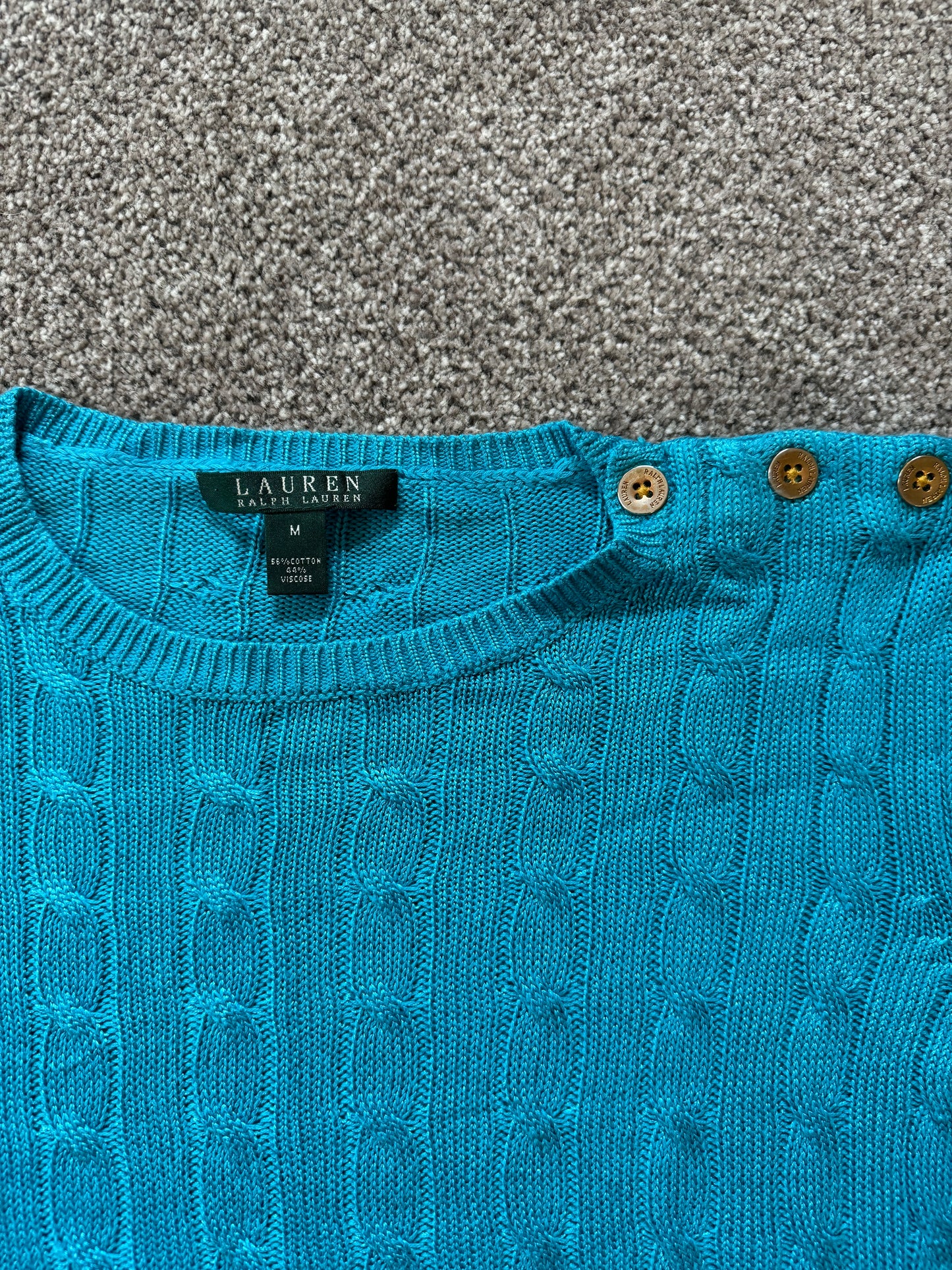Women's Medium Ralph Lauren Blue Cable Knit
