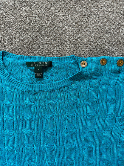 Women's Medium Ralph Lauren Blue Cable Knit