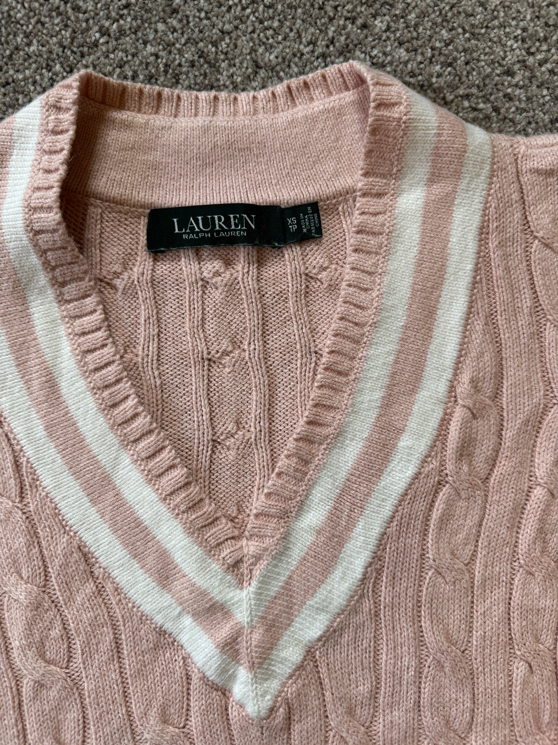 Women's Extra small Ralph Lauren Pink Cable Knit