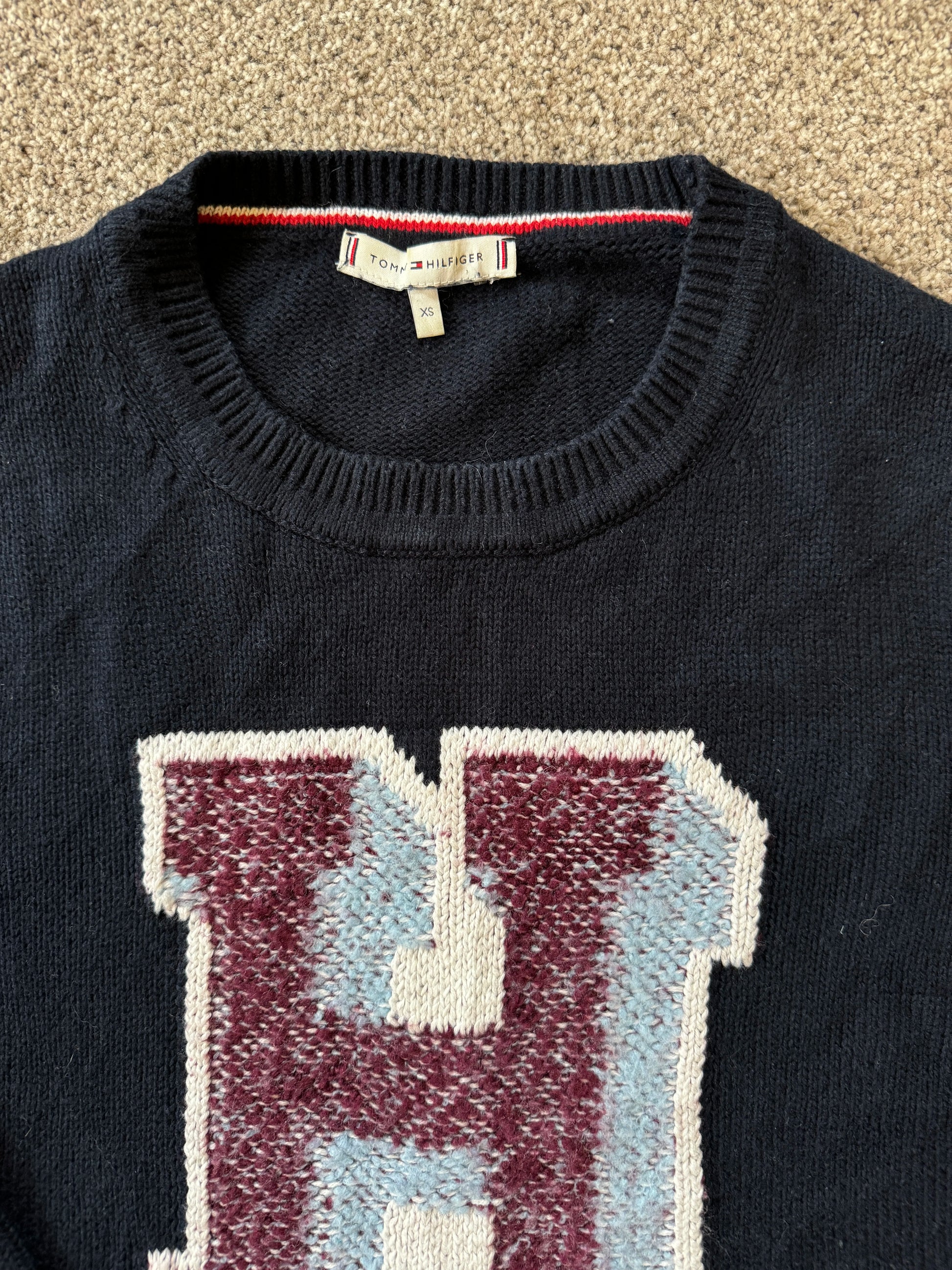 Women's Extra small Tommy Hilfiger Black Knitted Jumper