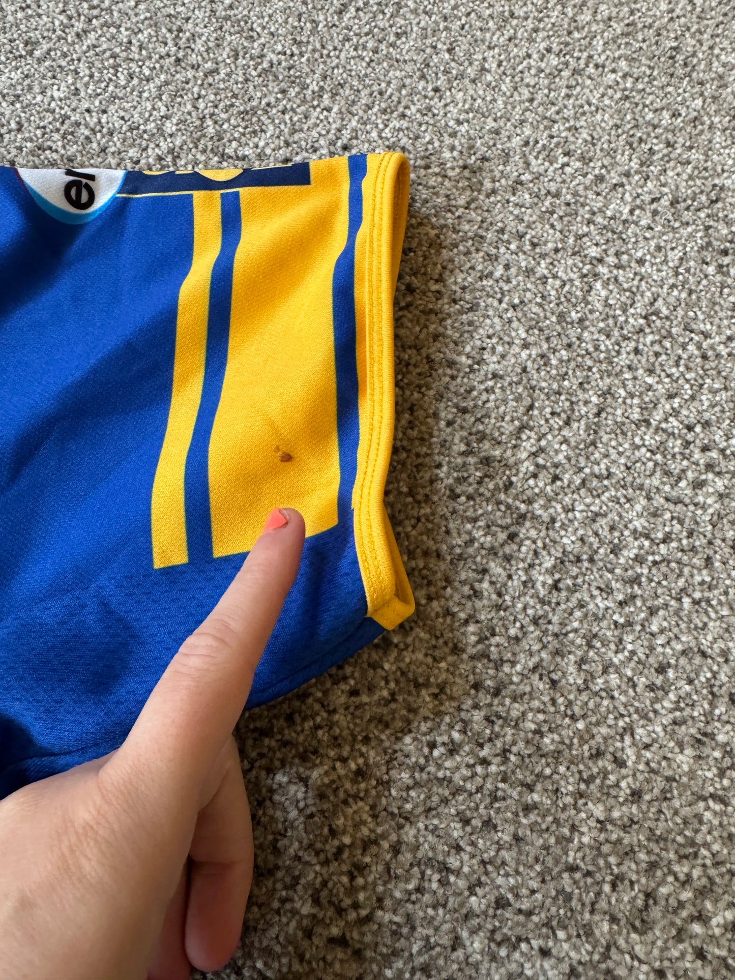 Large Isc Blue Leeds Rhinos Rugby Shirt