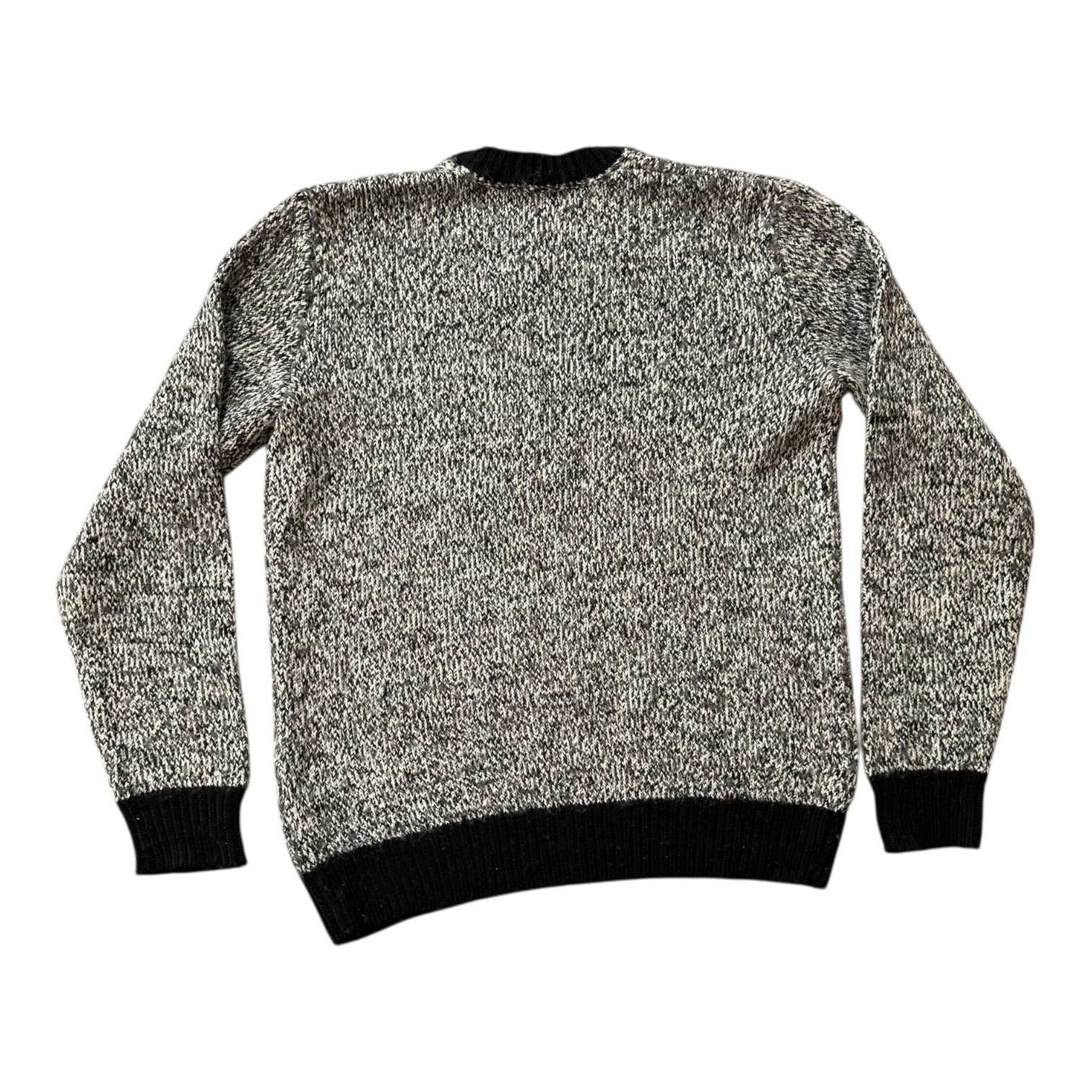 Large Gap Black Fuzzy Knitted Jumper