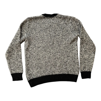 Large Gap Black Fuzzy Knitted Jumper