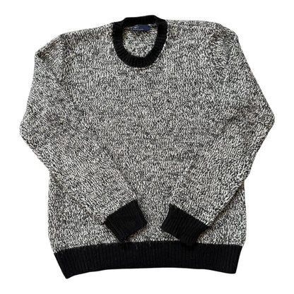 Large Gap Black Fuzzy Knitted Jumper