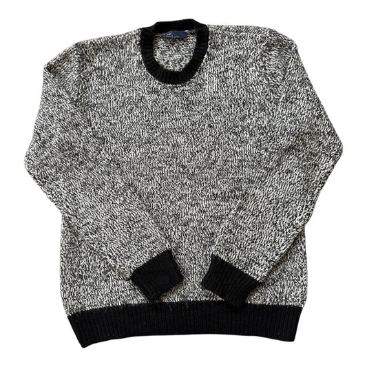 Large Gap Black Fuzzy Knitted Jumper