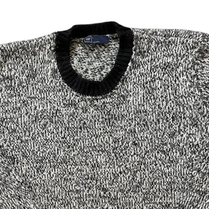 Large Gap Black Fuzzy Knitted Jumper