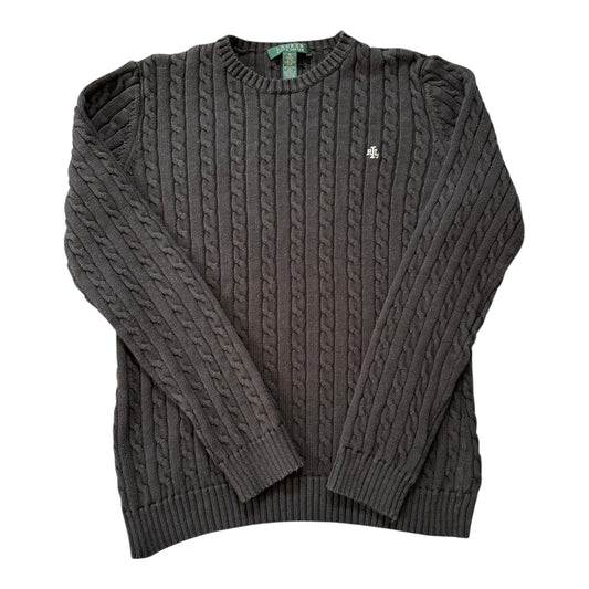 Women's Medium Ralph Lauren Black Cable Knit