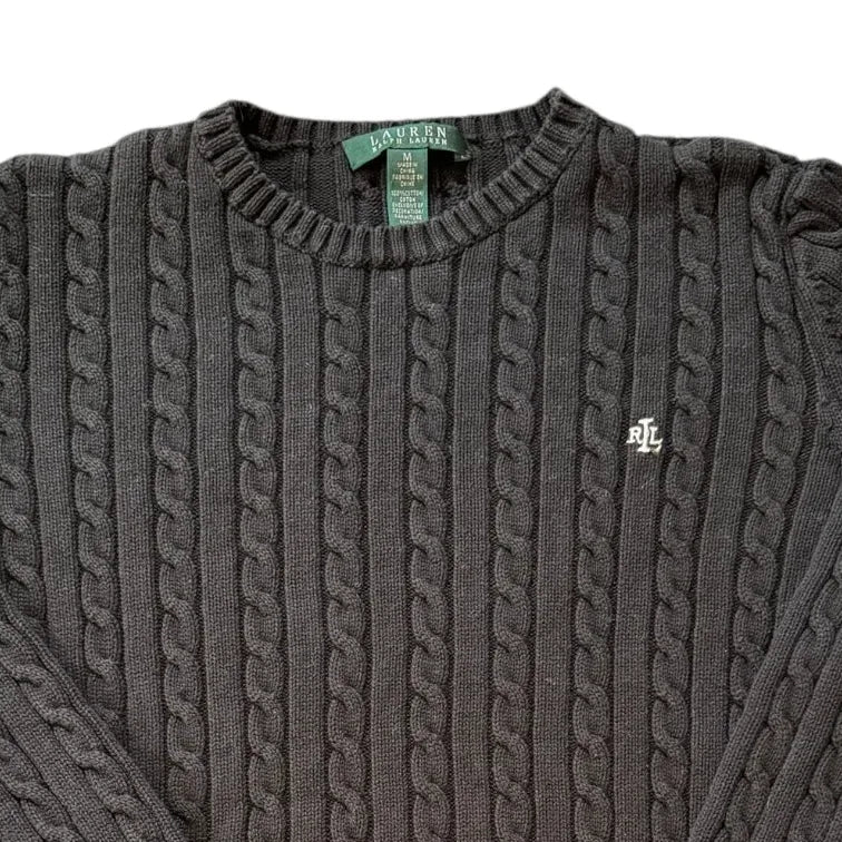 Women's Medium Ralph Lauren Black Cable Knit