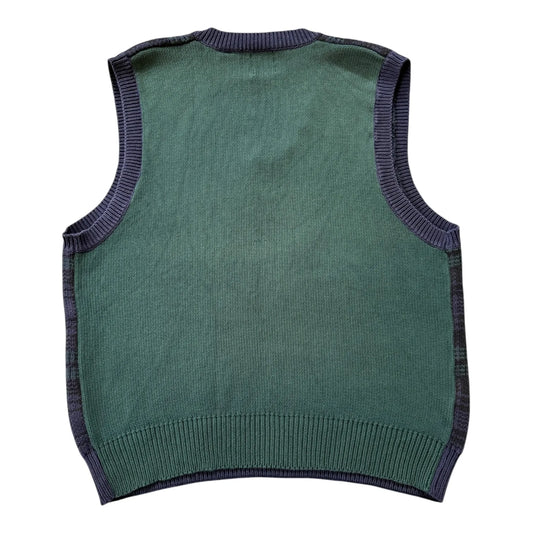 Large Gap 90's Green Plaid Sweater Vest