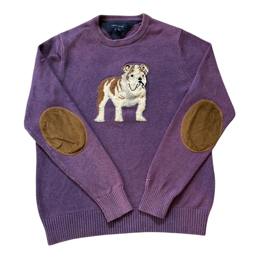 Small Tommy Hilfiger Purple Bulldog Knitted Jumper