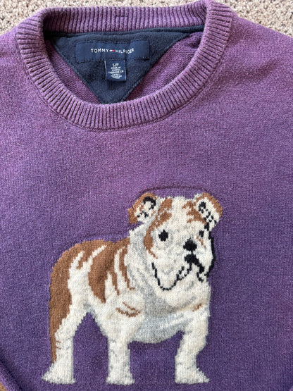 Small Tommy Hilfiger Purple Bulldog Knitted Jumper