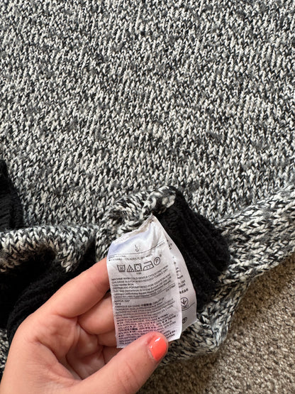 Large Gap Black Fuzzy Knitted Jumper