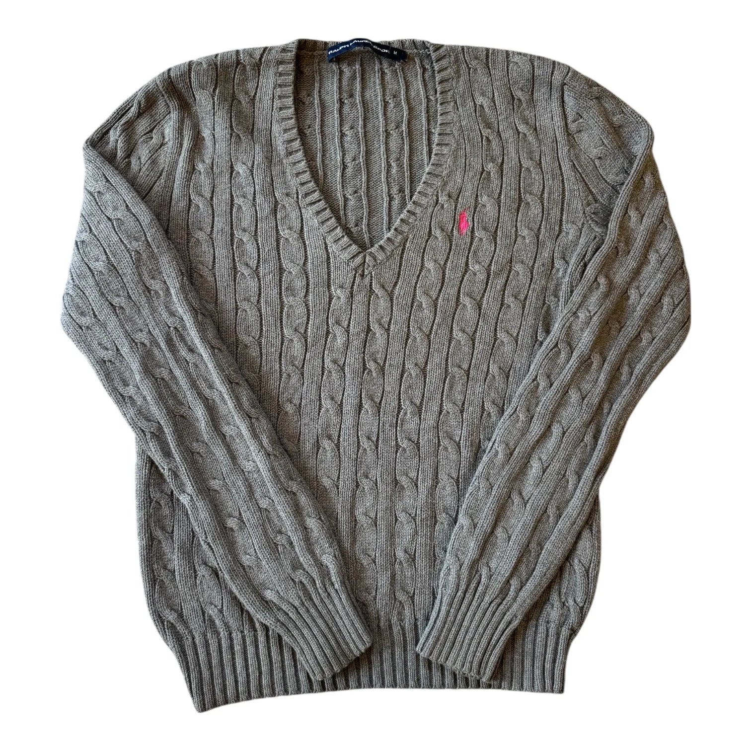Women's Medium Ralph Lauren Grey Cable Knit