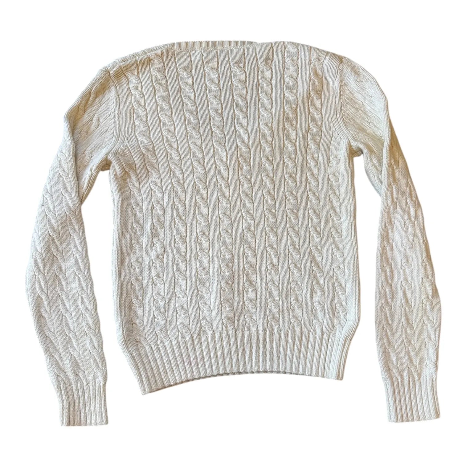 Women's Medium Tommy Hilfiger White Cable Knit