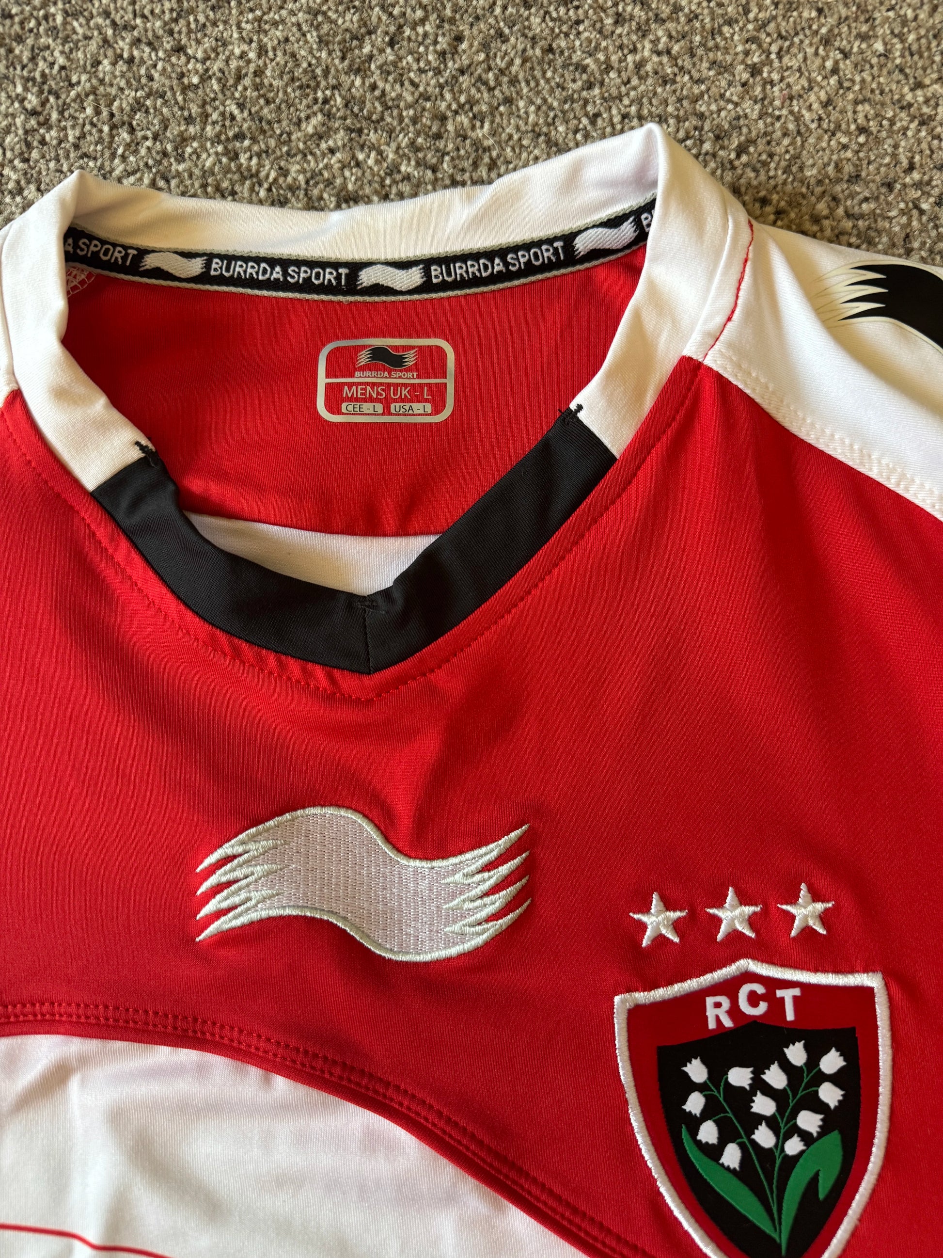 Large White Toulon 2011/12 Rugby Shirt