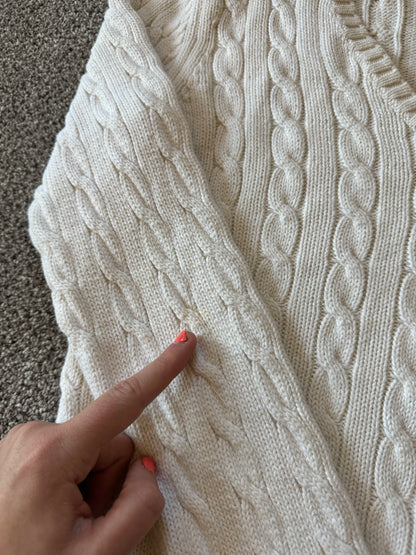 Women's Medium Tommy Hilfiger White Cable Knit