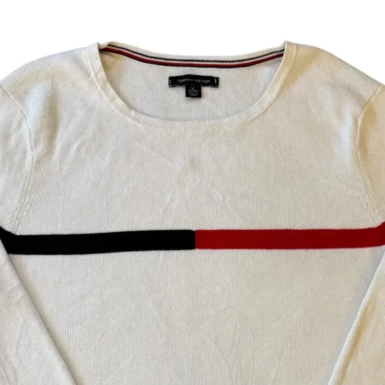Women's Large Tommy Hilfiger White Jumper