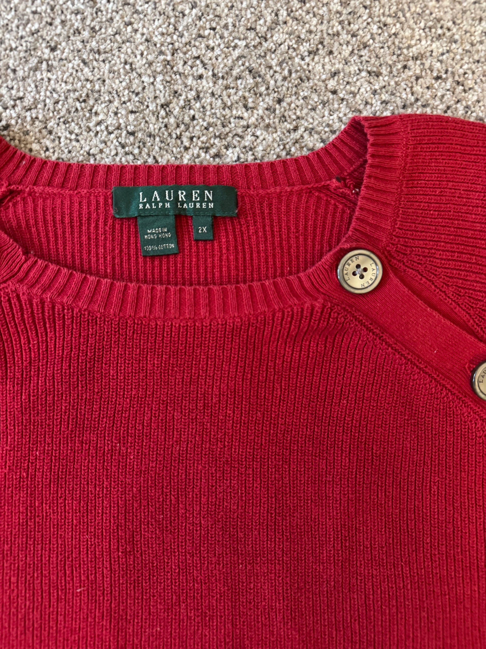 Women's XXL Ralph Lauren Red Knitted Jumper