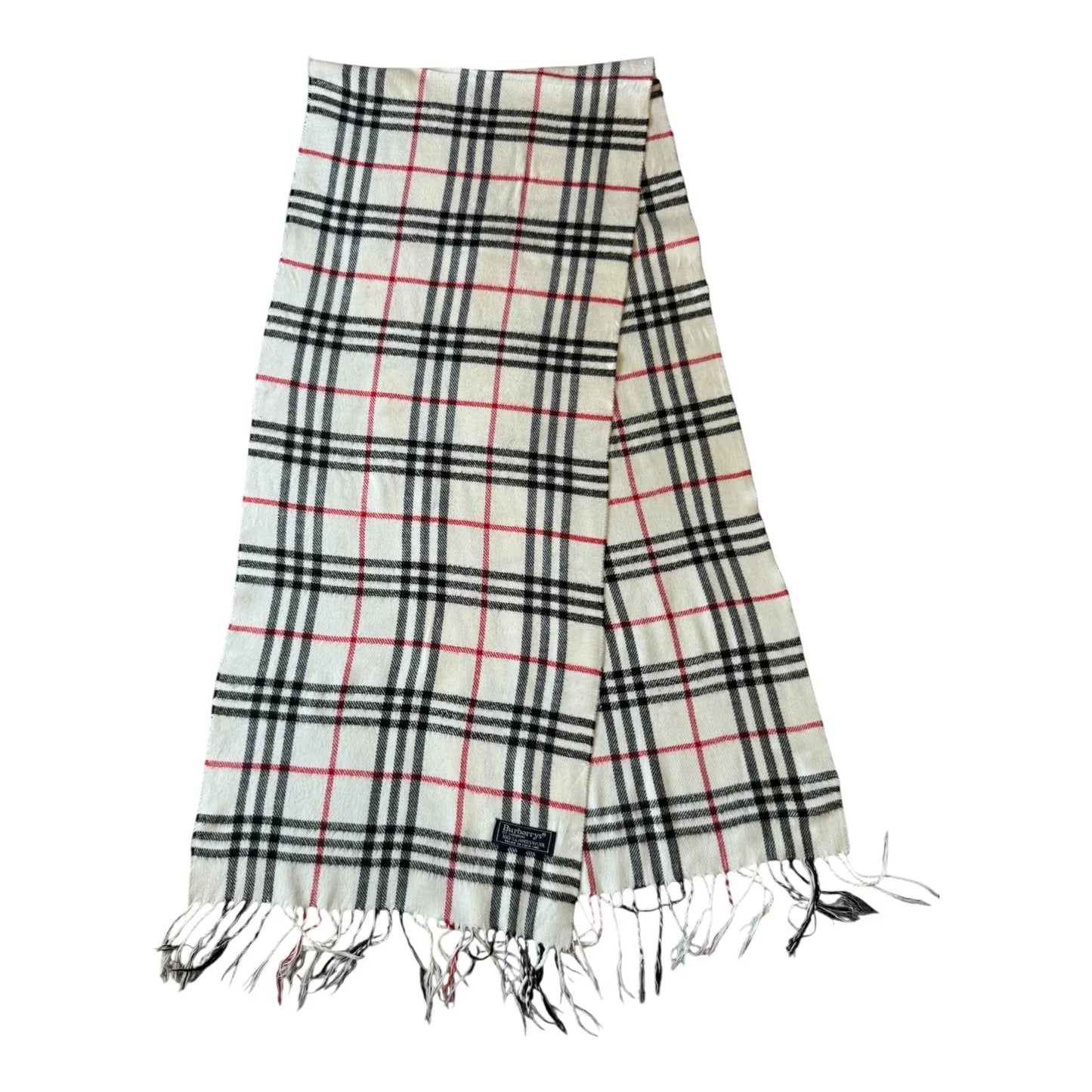 Burberrys Lambswool White Scarf