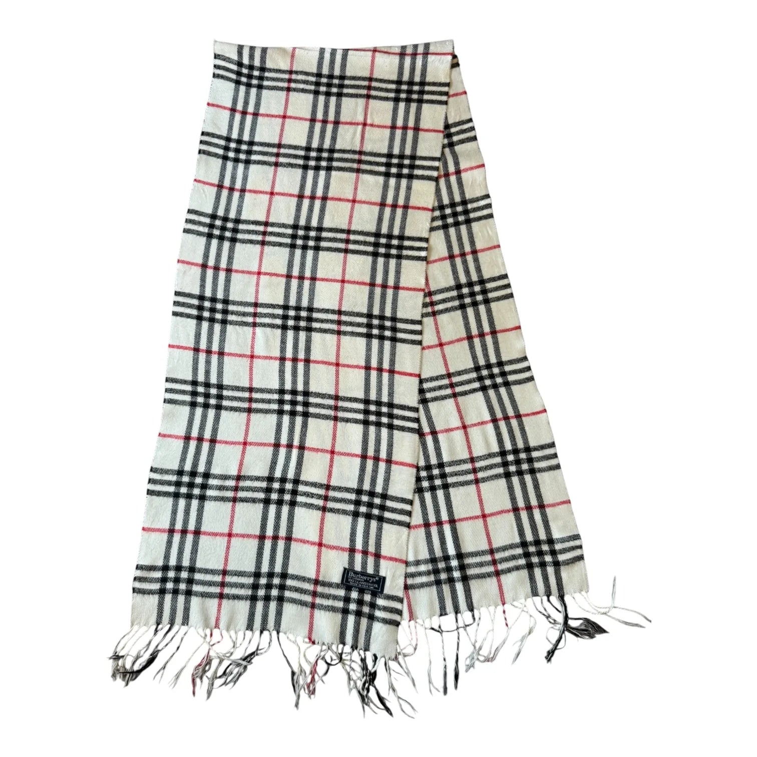 Burberrys Lambswool White Scarf