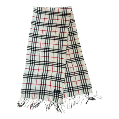 Burberrys Lambswool White Scarf