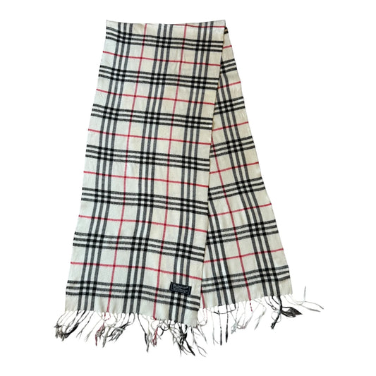 Burberrys Lambswool White Scarf
