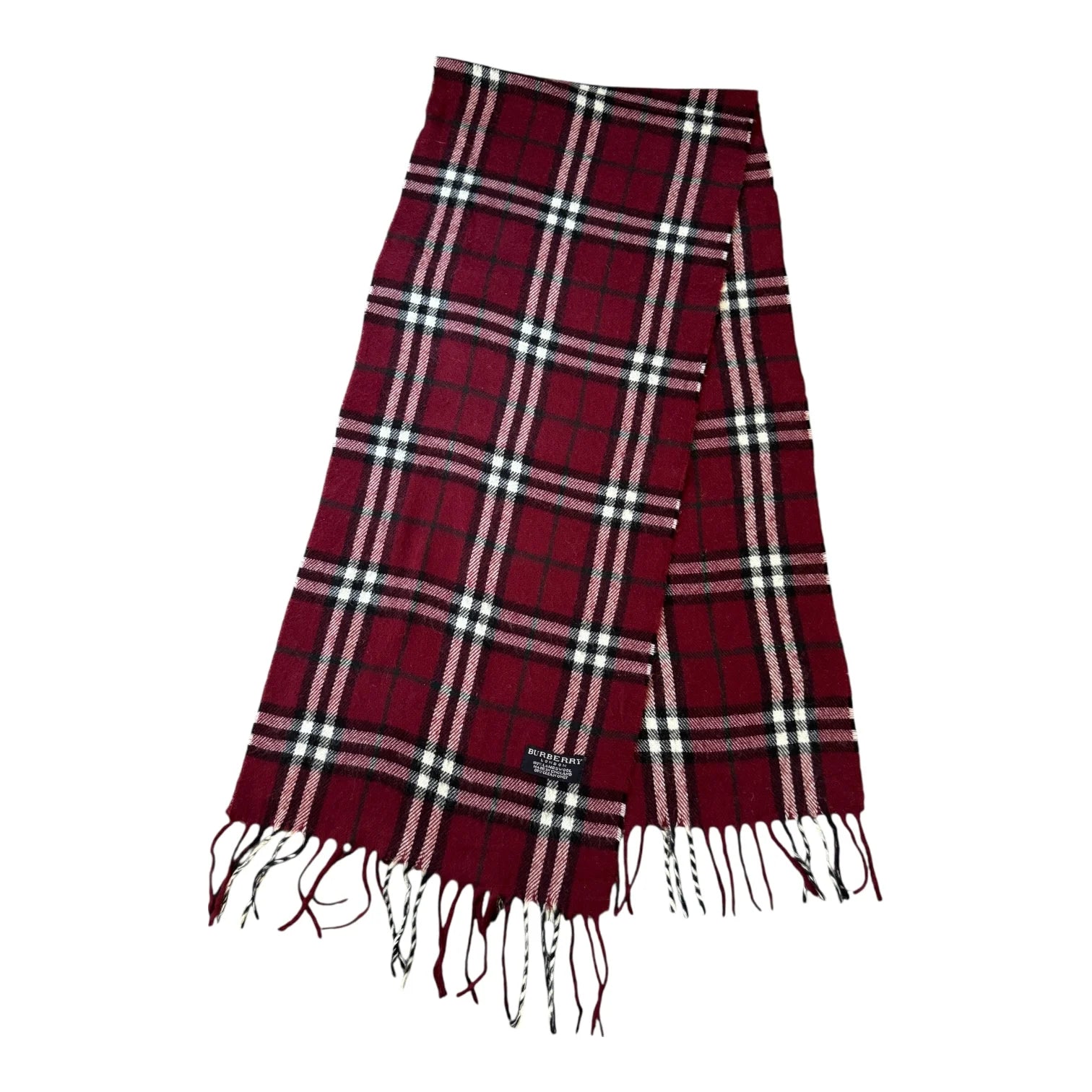 Burberry Lambswool Red Scarf
