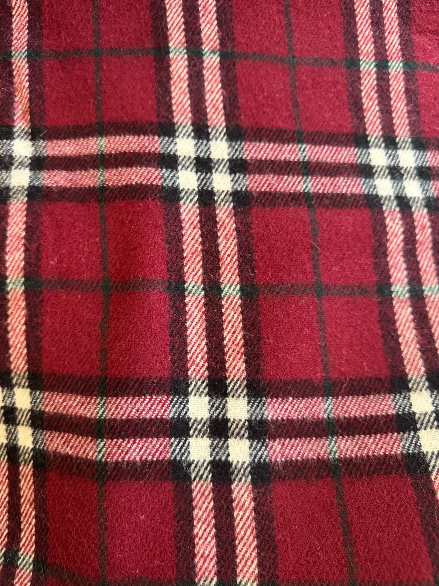 Burberry Lambswool Red Scarf