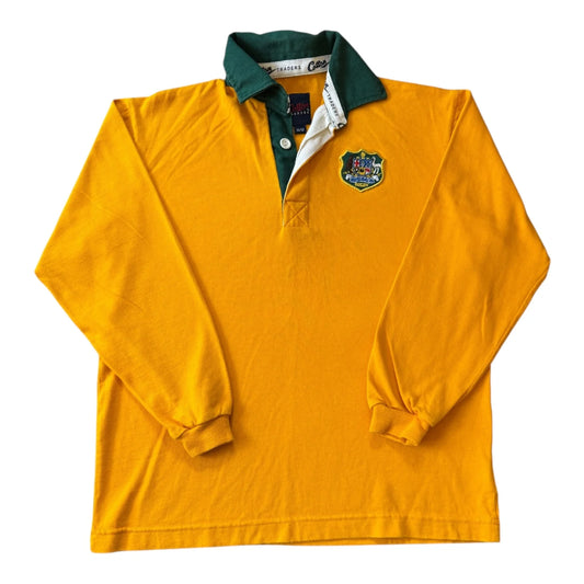 Aged 11/12 Cotton Traders Yellow Australia Rugby Shirt