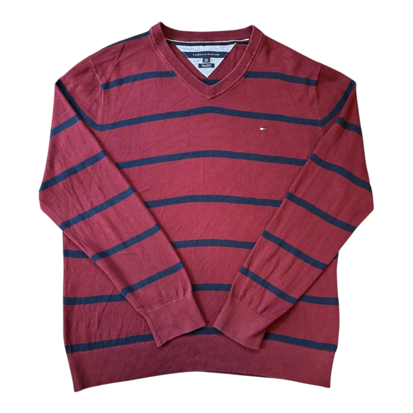 Extra large Tommy Hilfiger Burgundy V-Neck Jumper